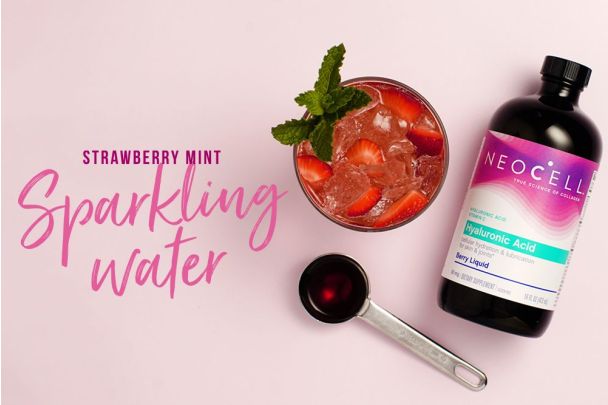 Strawberry Mint Sparkling Water (Liquid Hyaluronic Acid) Recipe